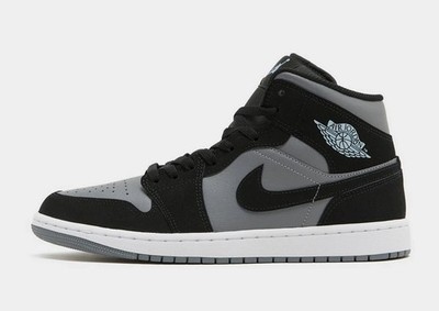 Nike Jordan Air 1 Mid Turnschuhe in Schwarz und Grau Schuhe