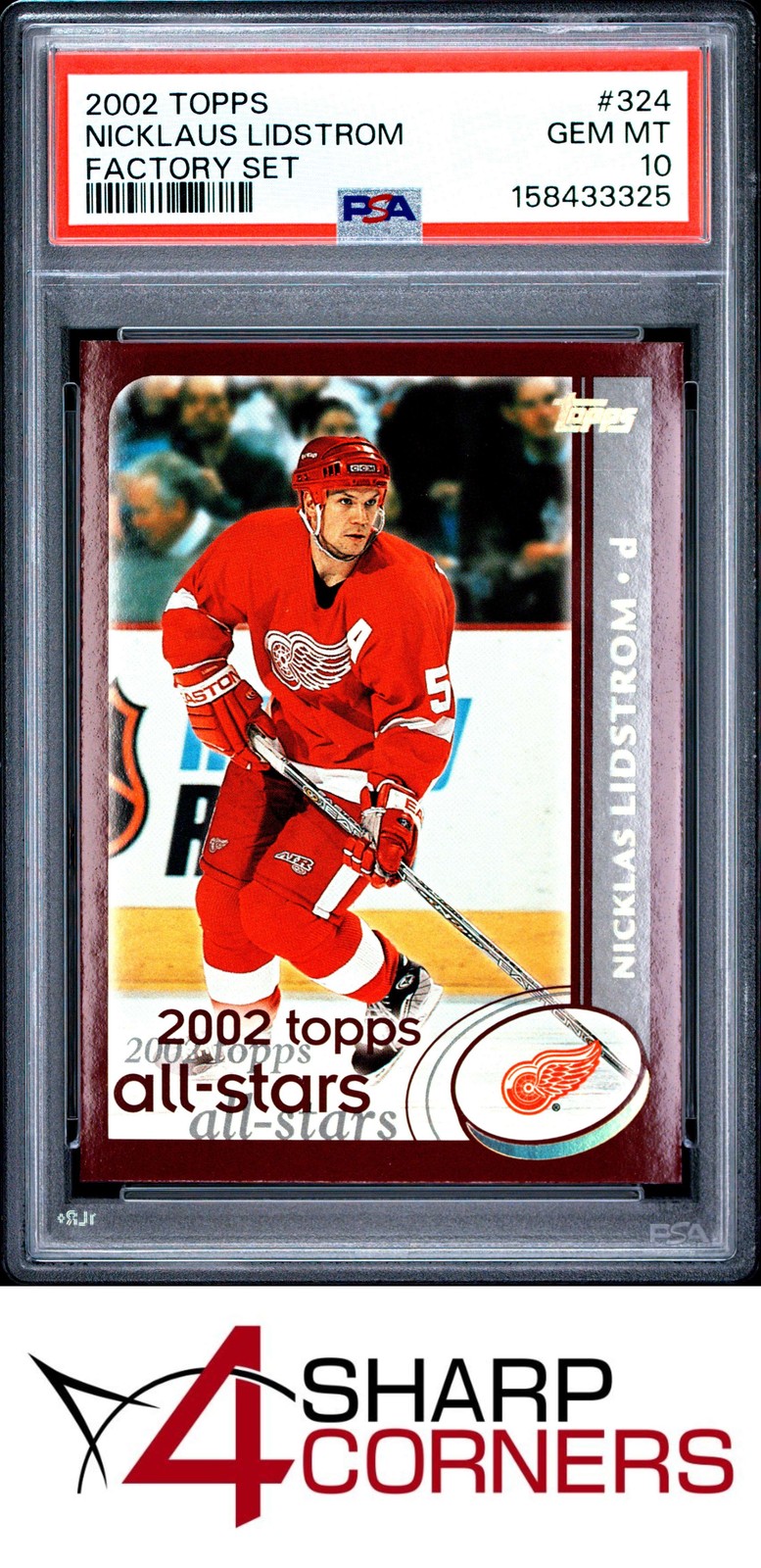 2002 TOPPS FACTORY SET #324 NICKLAUS LIDSTROM POP 1 PSA 10