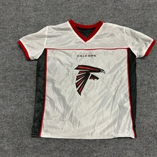 NFL Jersey Youth L White Atlanta Falcons Flag Play60 Mesh Athletic Shirt