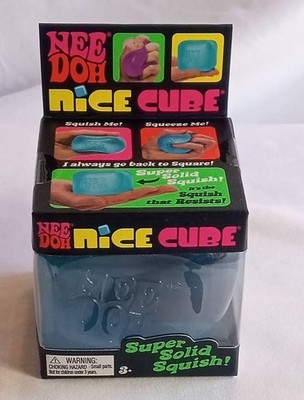 Needoh Blue Nice Cube Super Solid Squish 2.25'', NIB 100% Authentic