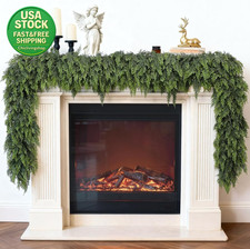 Artificial Cedar Christmas Garland 5FT Lush Realistic Pine Greenery Mantle