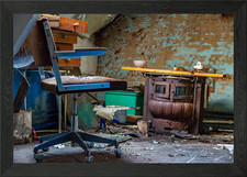 Poster arte da parete con cornice sedia vintage davanti quadro stampa su tela