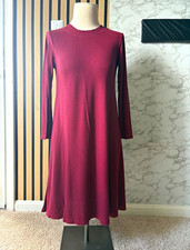 Soft & Sexy American Eagle Women's Burgundy Knit A-Line Crew Neck Dress S