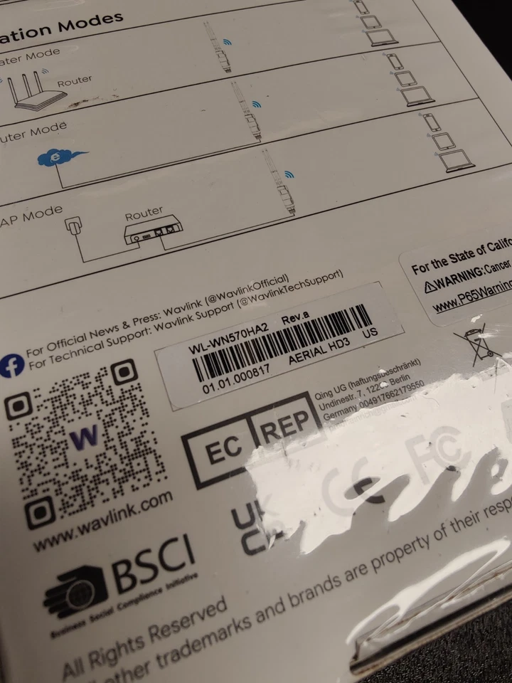 Wavlink WL-WN570HA2 Dual-Band AC1200 Outdoor Wireless Wi-Fi Extender SEALED NEW - Image 3 of 3