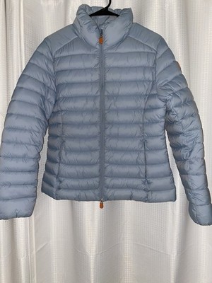 Save The Duck Ultra Light Women's M Blue Quilted Lightweight Zip Puffer Jacket