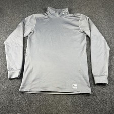 Nike Pro Combat Men's Compression Mock Neck Long Sleeve Shirt Gray Size L