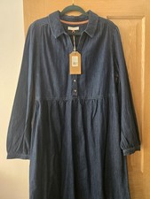 Brakeburn Ladies Denim Dress,long Sleeves,midi Lengt,to Fit Up To Uk Size 16-18