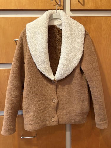 Barefoot Dreams Damen Cardigan Jacke Honig kuschelig-schick Kunst Lammfell Größe XS