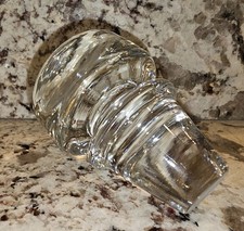 Vintage Crystal 3" Decanter Bottle Stopper MCM Design Heavy Clear Glass