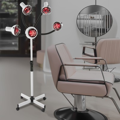 5 Head Salon Infrared Heat Lamp, Adjusting Height Styling Perming Dryer 750W
