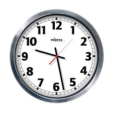 PEWETA Funkwanduhr weiß silber Aluminium, Ø 50,0 cm