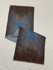 Golden Goose Deluxe Brand Silk Blend Rectangle Unisex Blue Scarf Paisley 58"/18"