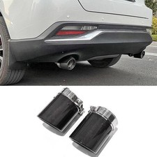 For Toyota Venza 2021-24 Carbon Fiber Rear Muffler Exhaust Tip Finisher Trim 2PC