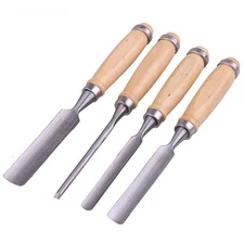 4Pcs Carpenter Carving Firmer Gouge Wood Chisel Woodworking Tool Set