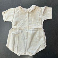 Vintage Baby/Toddler Romper White Embroidered "Handmade" Size 1 18-24mos