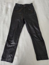 VINTAGE Wilsons Women Pants 6 Black Leather Womens High Waist Rise Pockets 69426