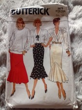 Genuine Vintage Butterick 1980s Skirt Pattern Complete And Uncut