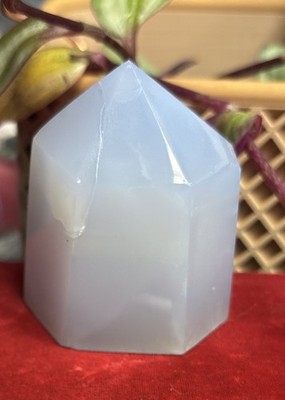 POLISHED NATURAL '' BLUE CHALCEDONY STONE TOWER FROM TURKEY 146.42 Grams