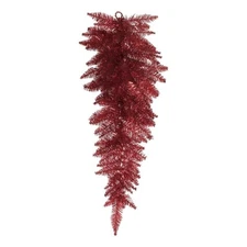 Vickerman 36" Contemporary PVC Fir Artificial Christmas Teardrop in Tinsel Red