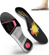 Plantar Fasciitis Support Insoles Memory Foam and Gel Arch Support (Small)