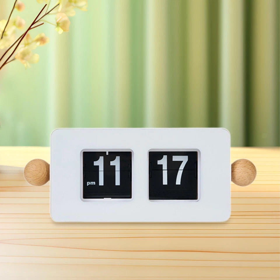Auto Flip Desk Clock Large Number Display Centerpiece Crafts Home Decor Modern % - Image 3 of 4