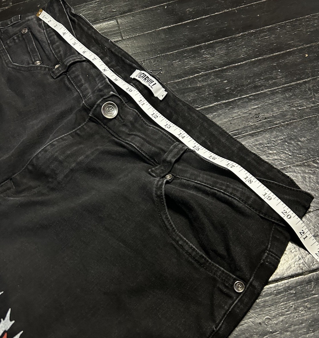 Sugarhill LA Patchwork Graphic Print Black Jeans … - image 7