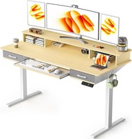 HöHenverstellbarer Schreibtisch Eiche 140 X 60 Cm BüRo MöBel Arbeitsplatz
