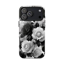 Black White Rose Flowers  Phone Ink Case for iPhone/Galaxy/Pixel