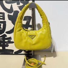 Aunthentic Prada Leather Soft Padded Nappa Leather Yellow Handbag