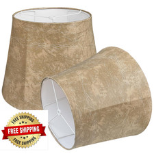 TOOTOO STAR Leather Drum Lampshades Set of 2 for Table  Floor Lamps