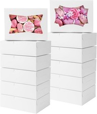 50pcs Cookie Boxes with Window, 8x6x2.5 Inches 2 Style Window Bakery Boxes fo...