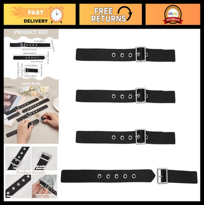 4 Sets Leather Snap Toggles Closures - Black Imitation Leather Fasteners for DIY