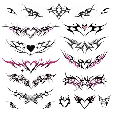 Tramp Stamp Temporary Tattoos | Y2K Edgy Cybersigilism | Realistic Waterproof...
