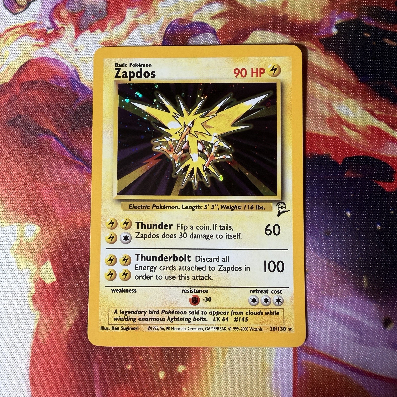 Pokémon TCG Zapdos 20/130 Base Set 2 Holo Rare LP