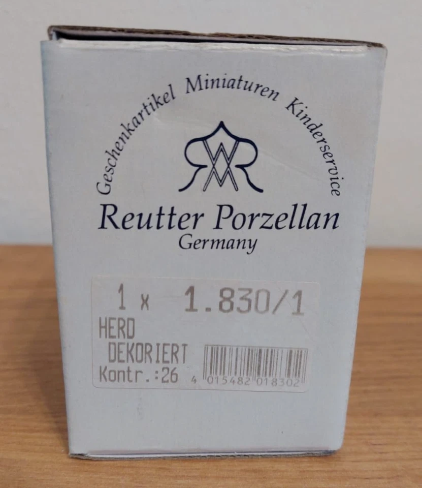 Reutter Porzellan , Miniatur Blech Puppenherd , Nostalgie Herd , dekoriert OVP - Bild 4 von 4