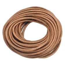 11 Yards 3mm Round Leather Cord Lacing String for DIY Crafts Pure Brown