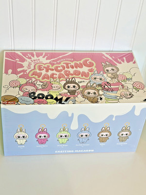 POP MART LABUBU Exciting Macaron Plush Pendant - FULL SEALED CASE - 6 Labubus