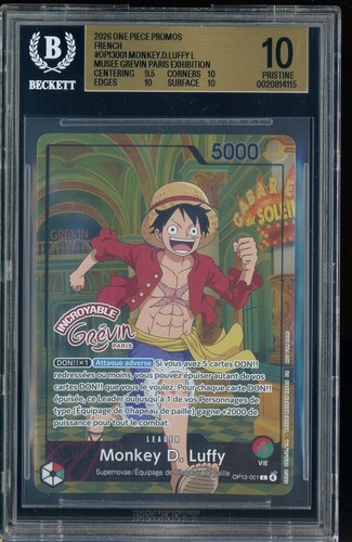 One Piece Monkey D Luffy OP13-001 X Museum Grevin Promo Paris Exclusive BGS 10