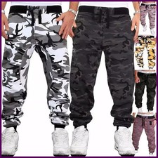 Camo Men's Cargo Combat Army Camouflage Sport Pants Joggers Sweatpants Trousers