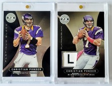 2012 Panini Totally Certified Platinum Black + Memorabilia Christian Ponder 1/1