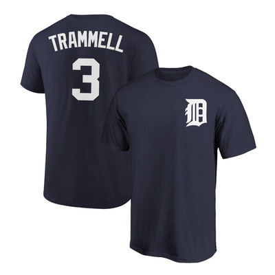 Alan Trammell T-Shirt Detroit Tigers Player Name and Number Soft Jersey Tee