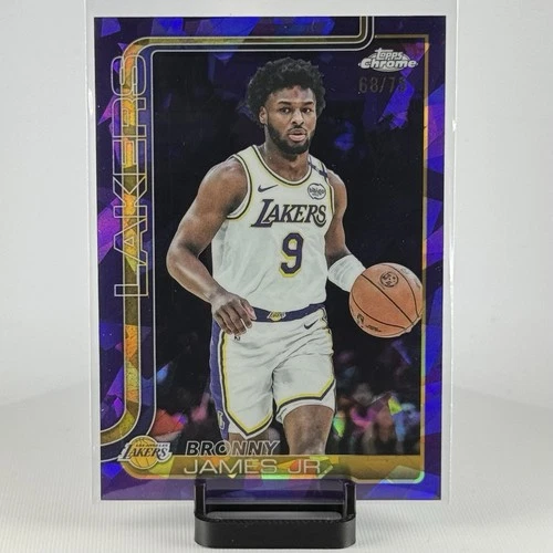 2025-26 Topps Chrome Sapphire Bronny James Jr. Purple Color Match /75 Lakers