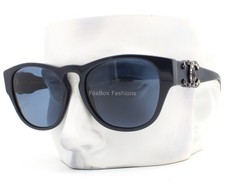 Chanel Sunglasses ch5455QB 1643/80 Polished Blue on Blue Leather CC Logo w/case