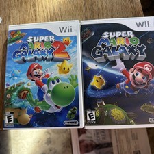 Super Mario Galaxy 1 & 2 (Nintendo Wii, 2007 and 2010) Games Complete in Box CIB