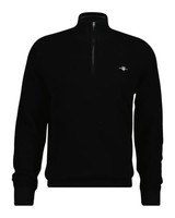 Gant Micro Textured Cotton Pullover Half Zip, GrößE M, Blau, Baumwolle