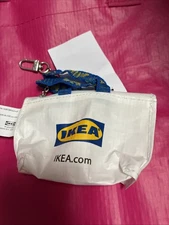 JAPAN IKEA EXCLUSIVE Blue Knolig Mini Zipper Coin Keychain Bag Tote Key Holder