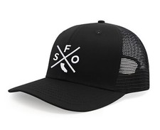 San Francisco SFO Hat Men Women - Snapback Trucker Baseball Cap (All Black)