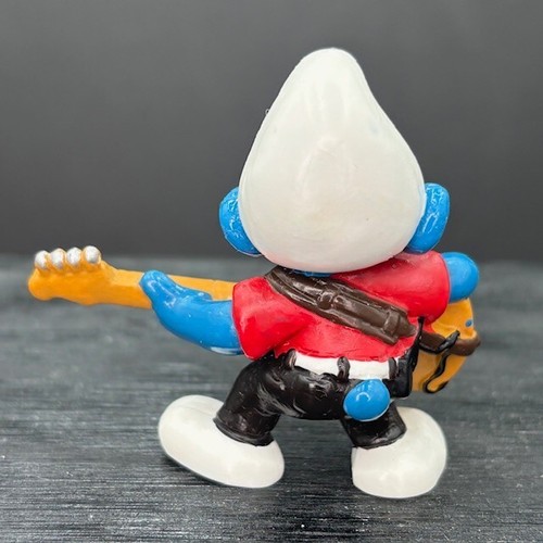 Schlümpfe 20449 Bassgitarre spielen Schlumpf Figur seltene Variante Schleich PVC Figur - Bild 3 von 5