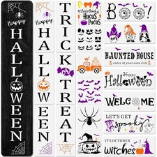 Halloween Stencils for Painting on Wood 19Pcs, Reusable Happy Halloween Stenc...