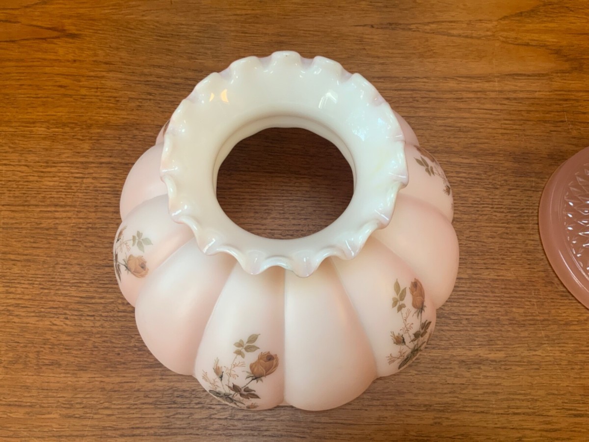 VTG ALADDIN OIL LAMP PINK ROSE MOONSTONE VERTIQUE B-87 MODEL